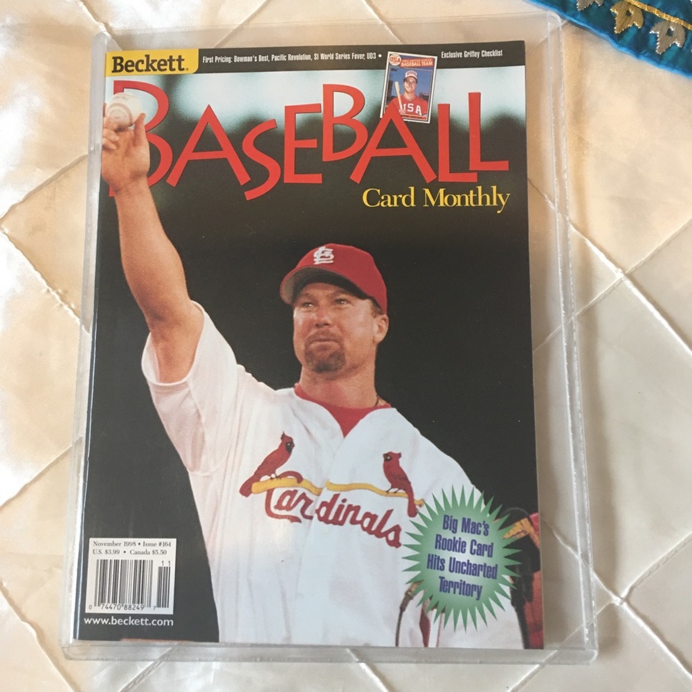 Beckett Magazine historic 1998 Mark McGwire 70 HR!